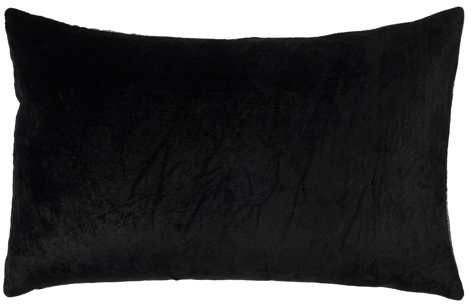 Malini Toscana Zari Gold On Black Velvet Rectangle Cushion